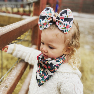 Black Angus Floral Bow