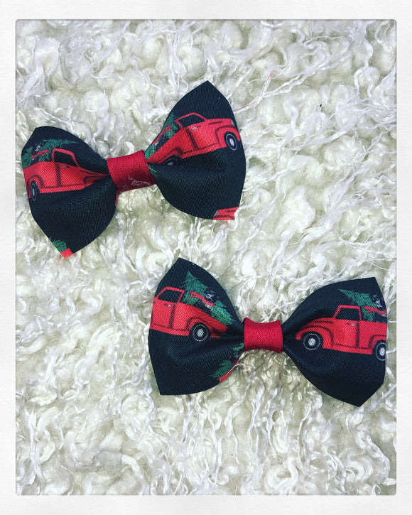 Blue Heeler Truck Piggy Tail Bow